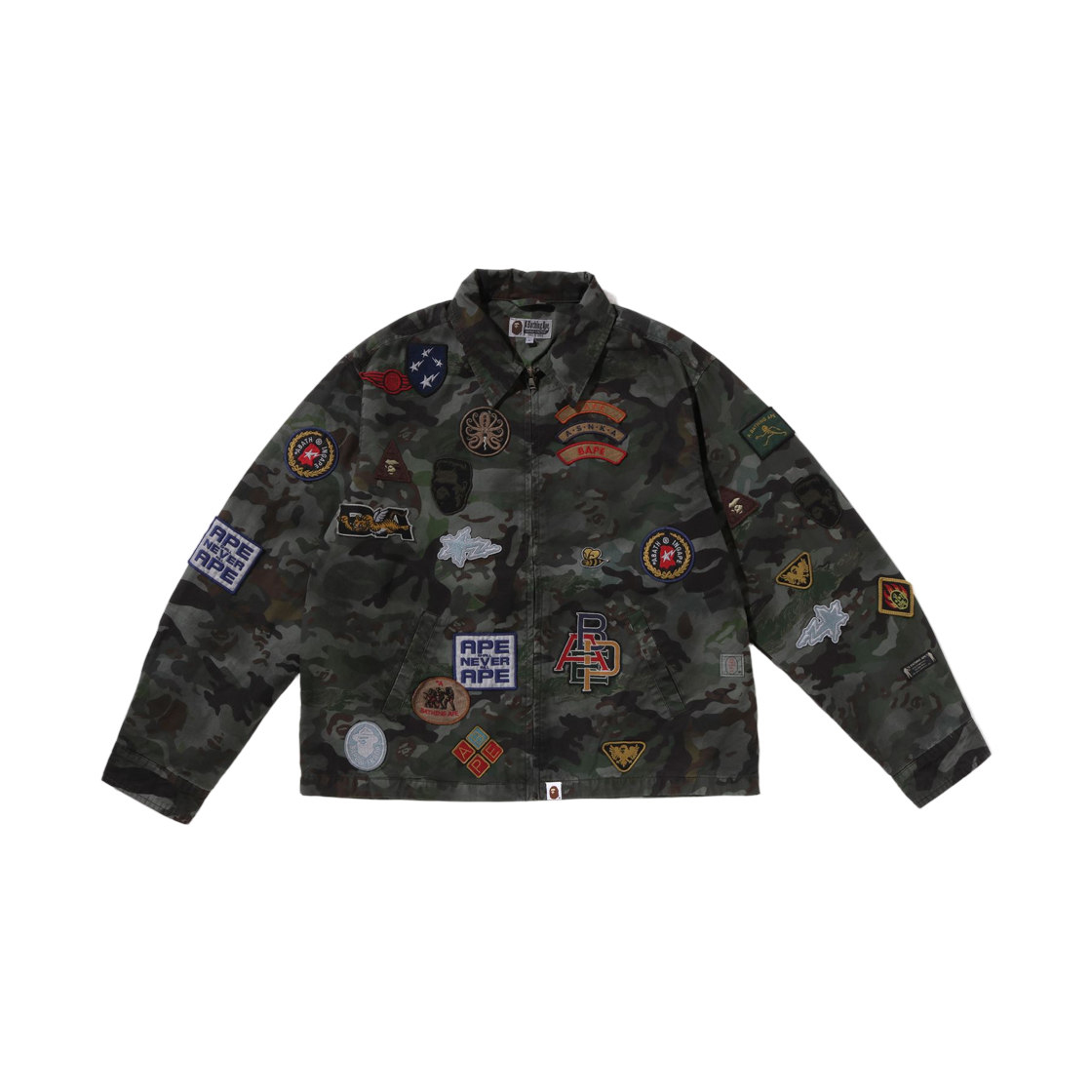 베이프 하이브리드 카모 멀티 뱃지 자켓 올리브드랩(BAPE Hybrid Camo Multi Badge Jacket Olivedrab) - 2