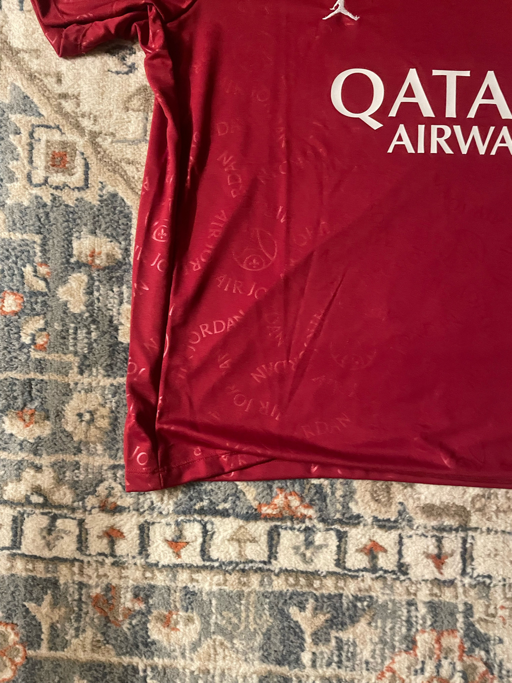 Jordan x Paris Saint-Germain Academy Pro Fourth Dri-Fit Football Pre-Match Top Wings Jordan Red Phantom (Non Marking Ver.) 착용 스타일 - 6