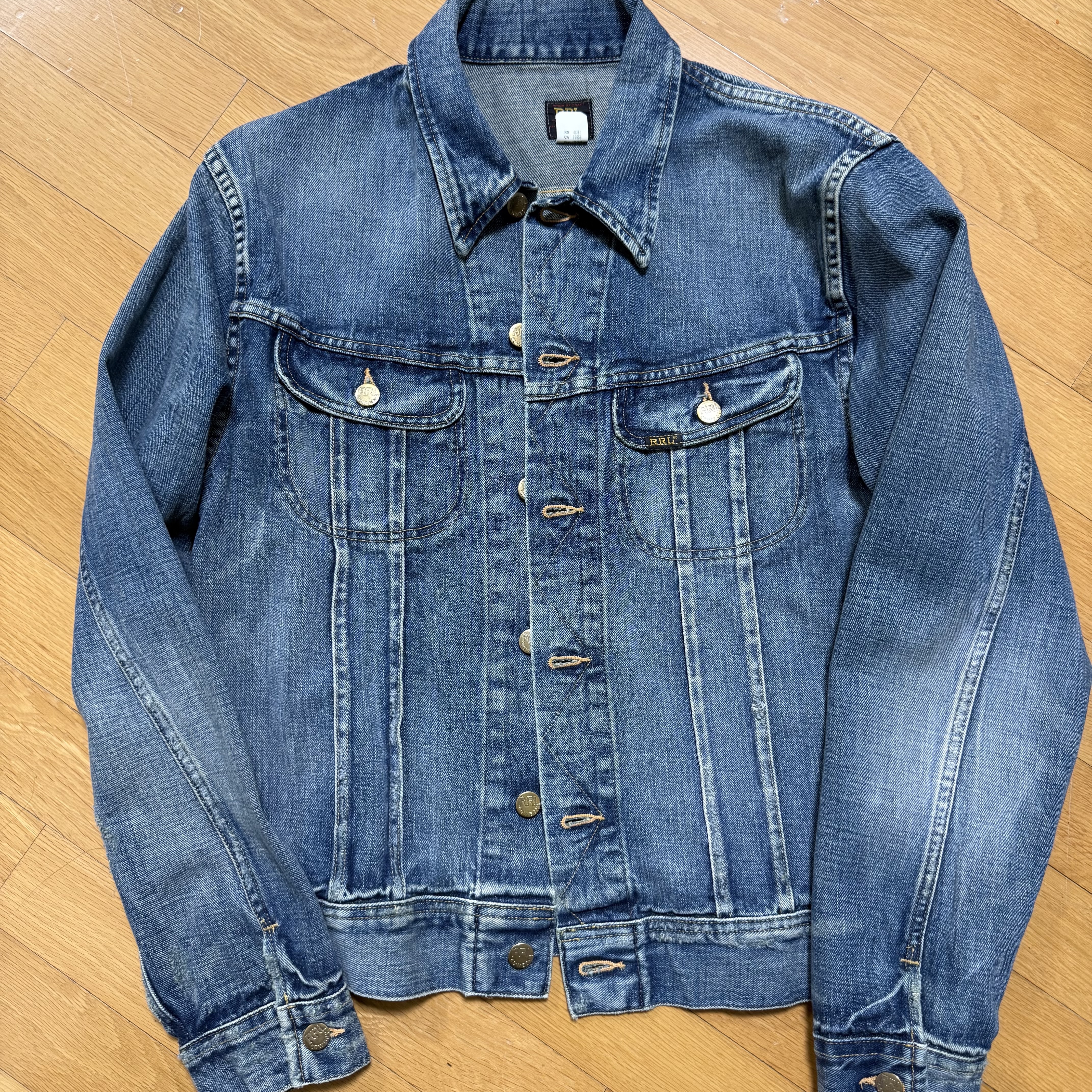 Double RL Indigo Denim Jacket Leland Wash 착용 스타일