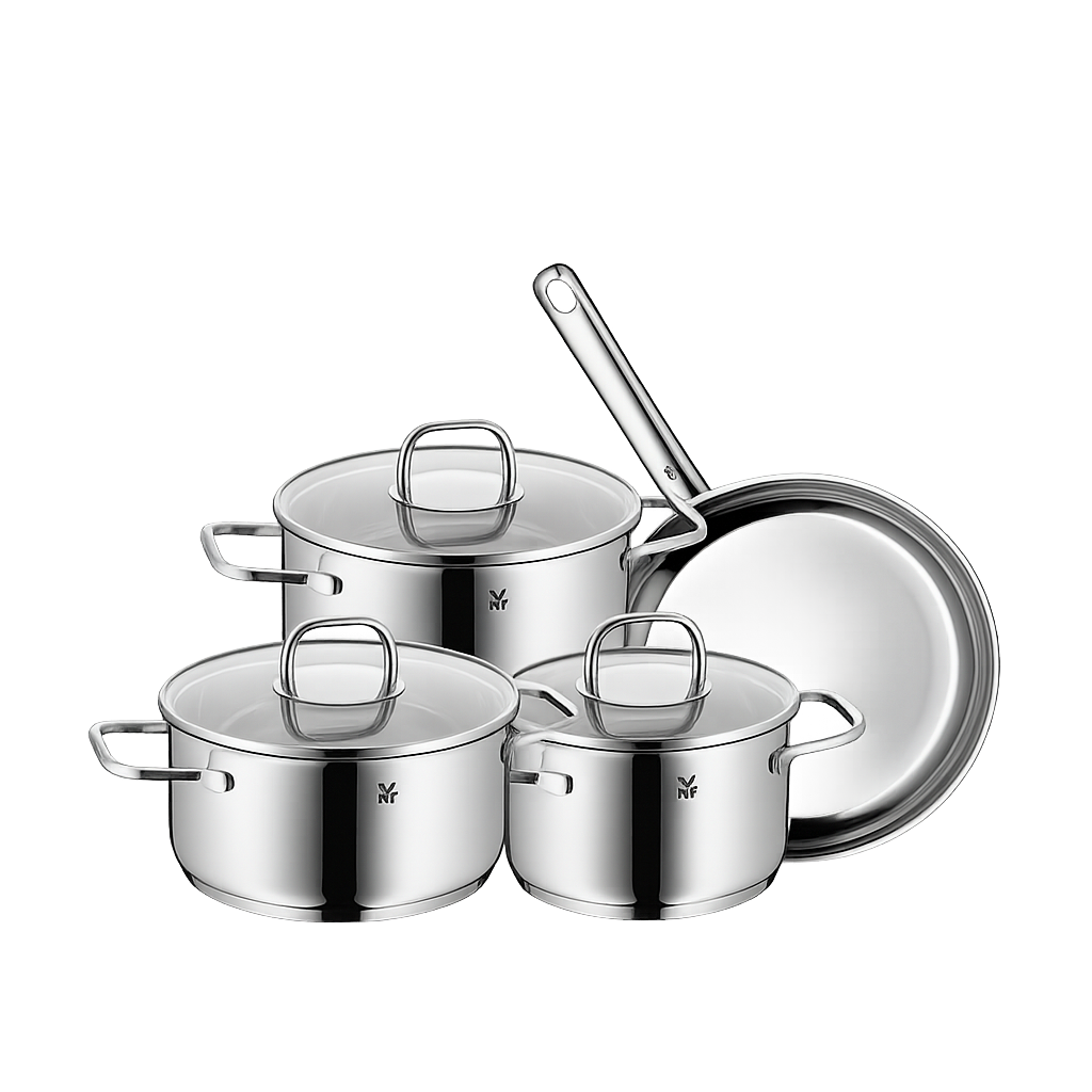 WMF NEW사피르 냄비&후라이팬 4종세트 (16L+20L+20H+FP24)(WMF New Saphir 4‑Piece Cookware & Frypan Set (16cm Low Pot + 20cm Low Pot + 20cm High Pot + 24cm Frypan))