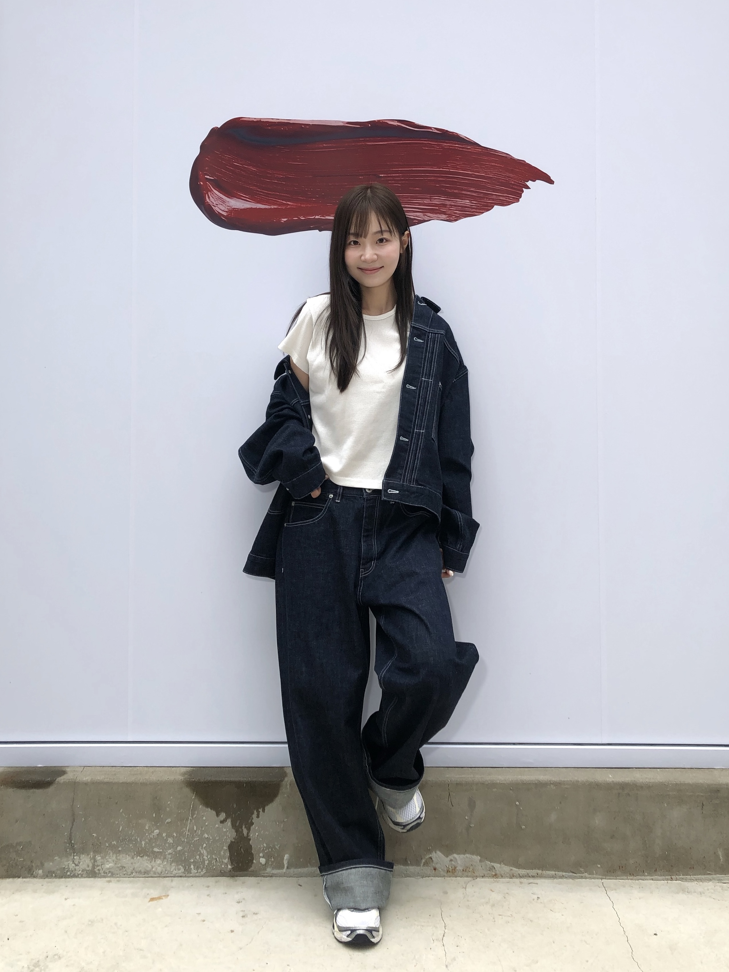 AKRYL Denim Boxy Jacket One Wash - 26FW, AKRYL Denim Boxy Pants One Wash - 26FW 착용 스타일 - 1