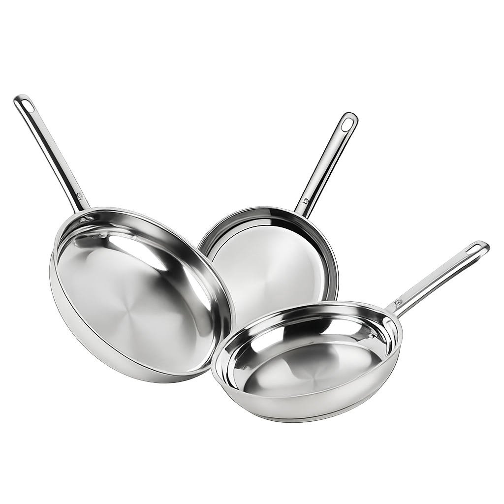 WMF 페이버릿 스텐 후라이팬 3종 세트(20+24+28cm)(WMF Favorite Stainless Steel Frypan 3‑Piece Set (20cm + 24cm + 28cm))
