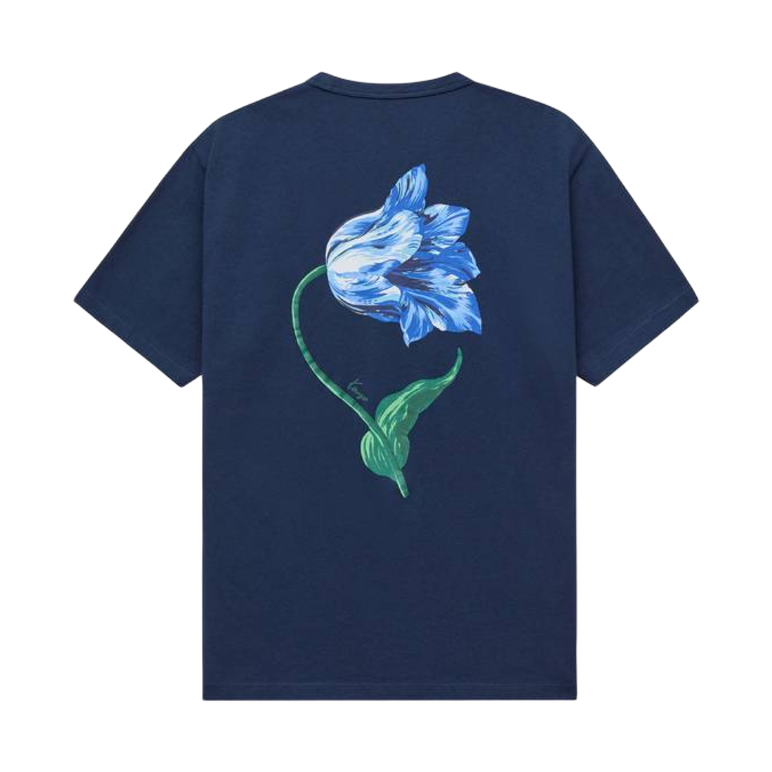 겐조 튤립  코튼 티셔츠 블루 블랙(Kenzo Tulip T-Shirt in Cotton Blue Black) - 2