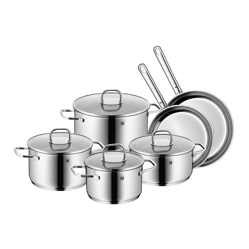 WMF NEW사피르 냄비 4종(16L+20L+20H+24H)+후라이팬(20+24)cm(WMF New Saphir 4‑Piece Pot Set (16cm Low Pot + 20cm Low Pot + 20cm High Pot + 24cm High Pot) + Frypan Set (20cm + 24cm))