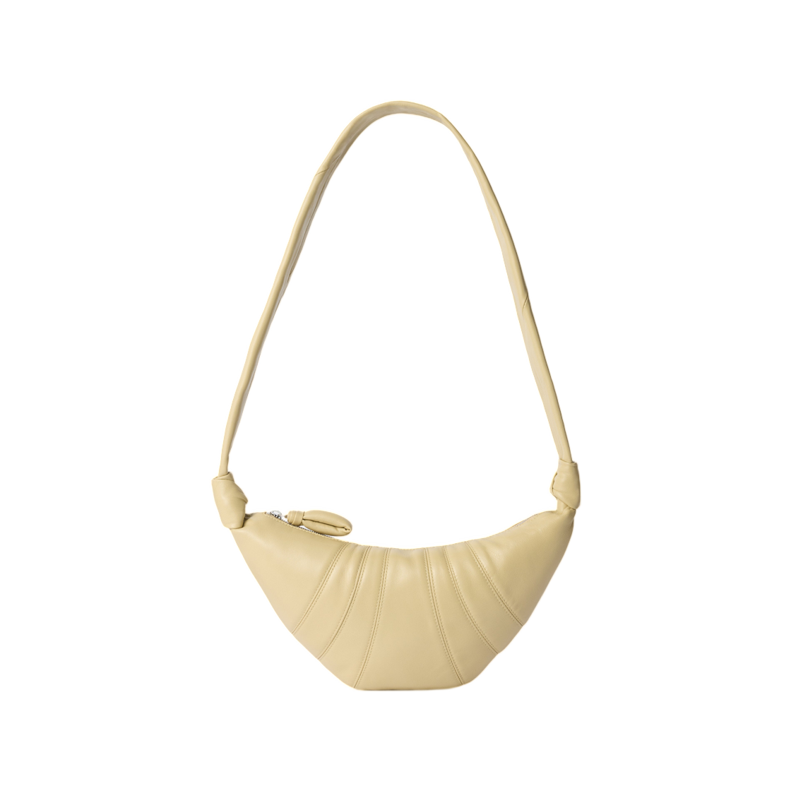 BG0003-LL095-011 Lemaire Small Croissant Bag in Leather Sesame