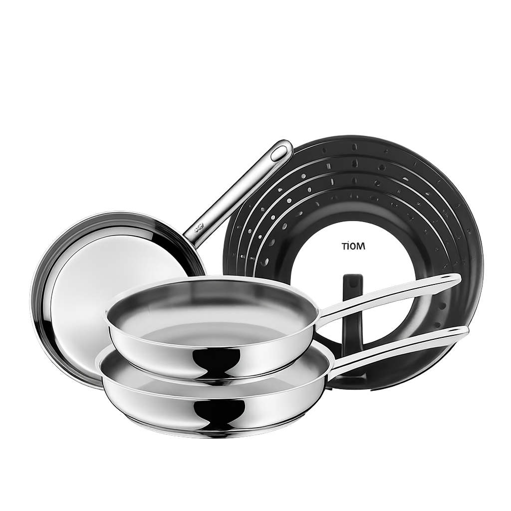 WMF 페이버릿 후라이팬 3종 세트(20+24+28cm) + WOLL 튐방지뚜껑(WMF Favorite Frypan 3‑Piece Set (20cm + 24cm + 28cm) + WOLL Splatter Guard)