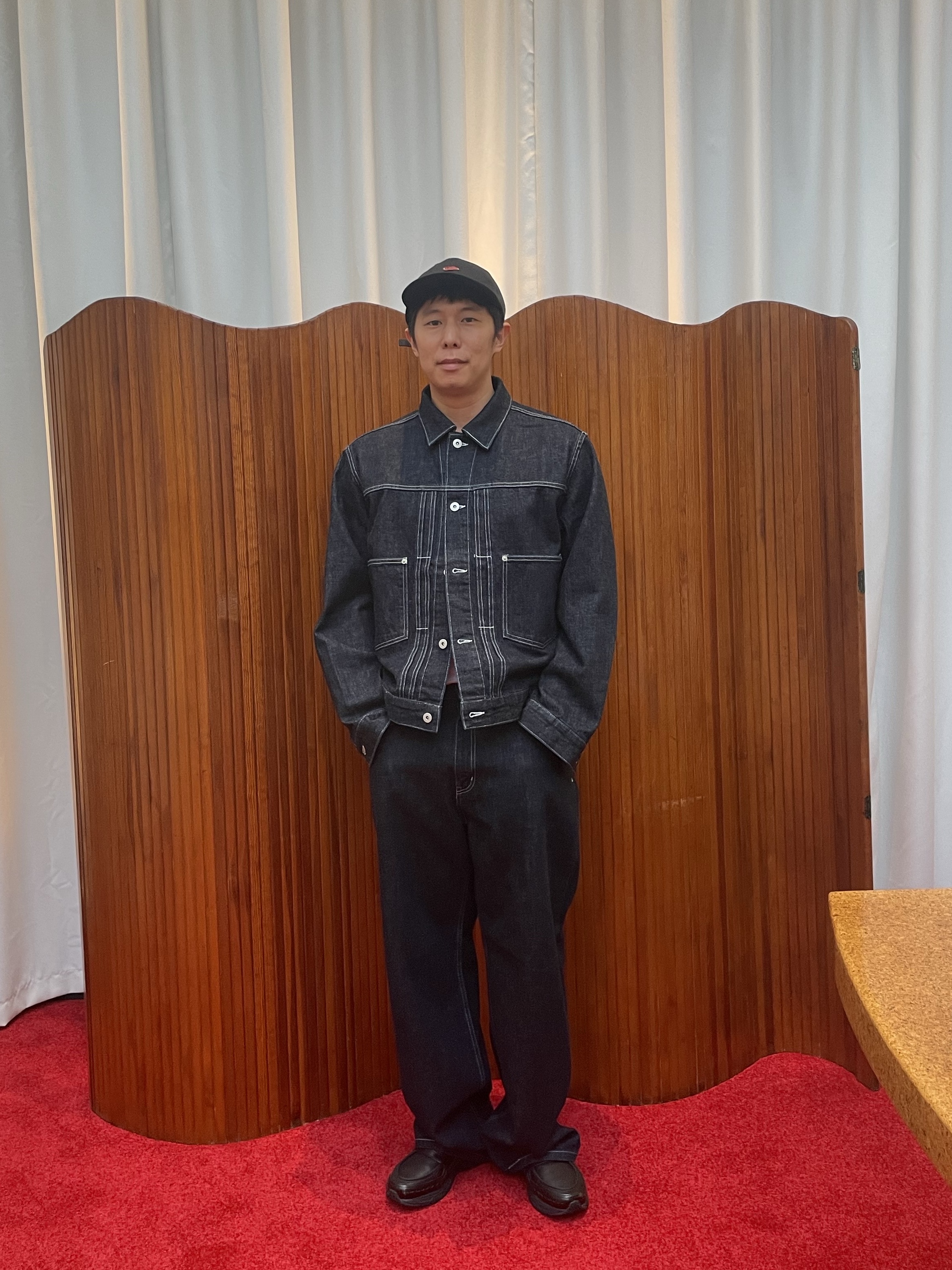 AKRYL Icon Cap Black - 26FW, AKRYL Denim Boxy Jacket One Wash - 26FW 착용 스타일