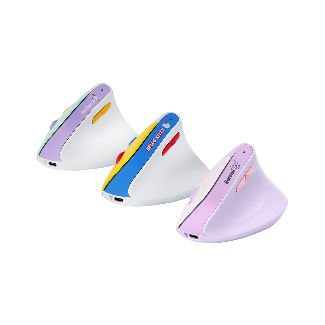로이체 산리오 인체공학 저소음 버티컬 충전식 무선 마우스 + 파우치 세트(Royche Sanrio Silent Vertical Rechargeable Wireless Mouse + Pouch Set) - 1