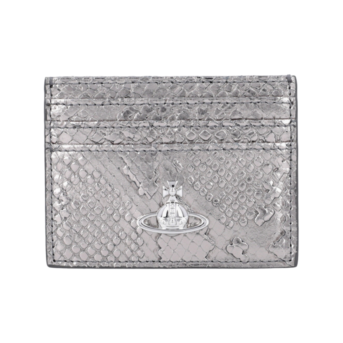 54030004W-L00D6-P203 Vivienne Westwood Snake Embossed Card Holder Grey