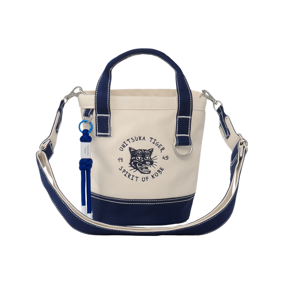 3183B263-701 Onitsuka Tiger Mini Canvas Tote Off White Navy