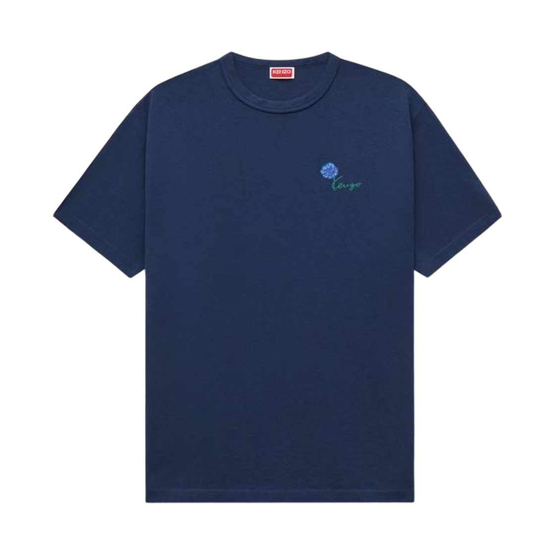 겐조 튤립  코튼 티셔츠 블루 블랙(Kenzo Tulip T-Shirt in Cotton Blue Black) - 1