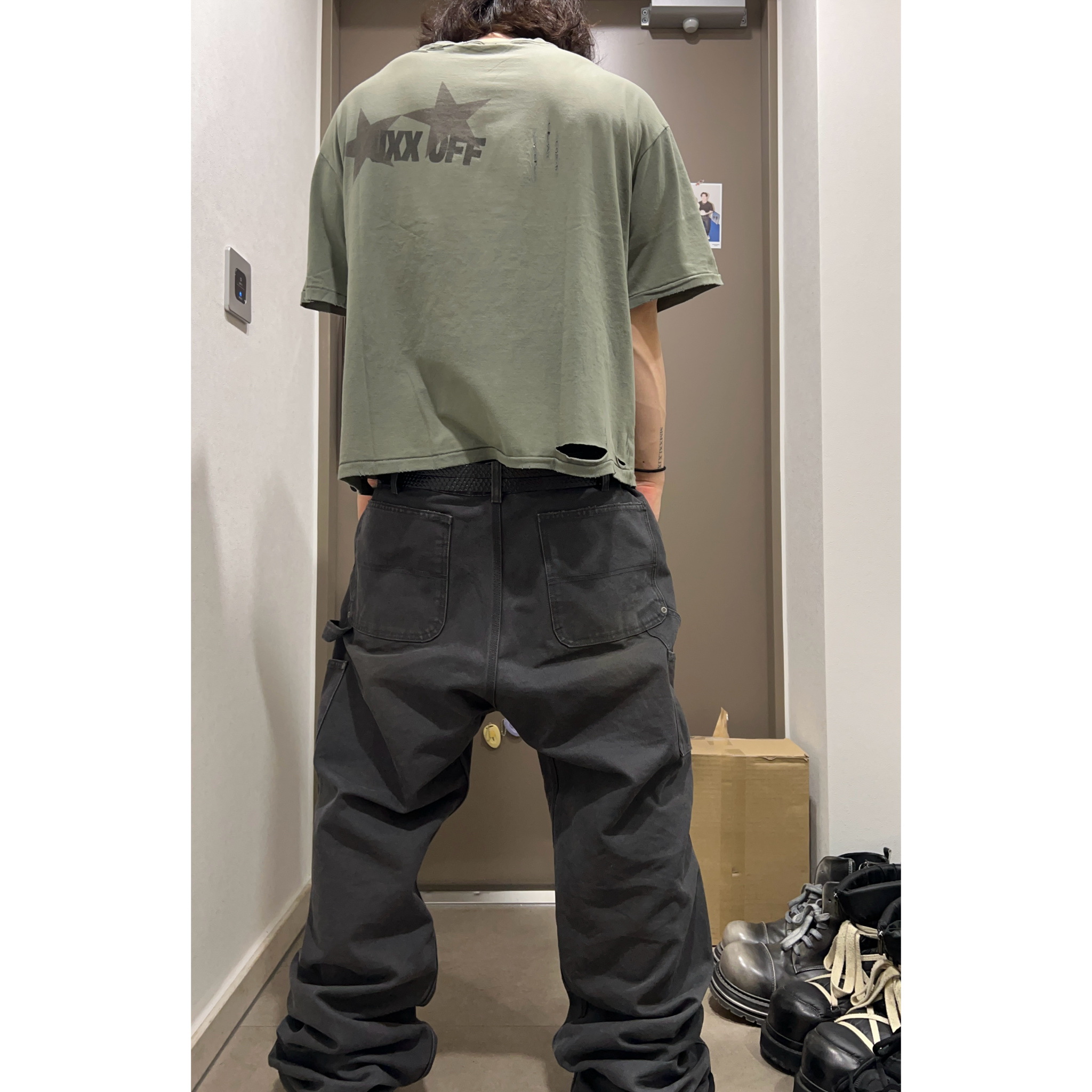 qualisartifexpereo VTG T-Shirts Khaki, Epr. Layer Double Strap Belt 착용 스타일 - 1