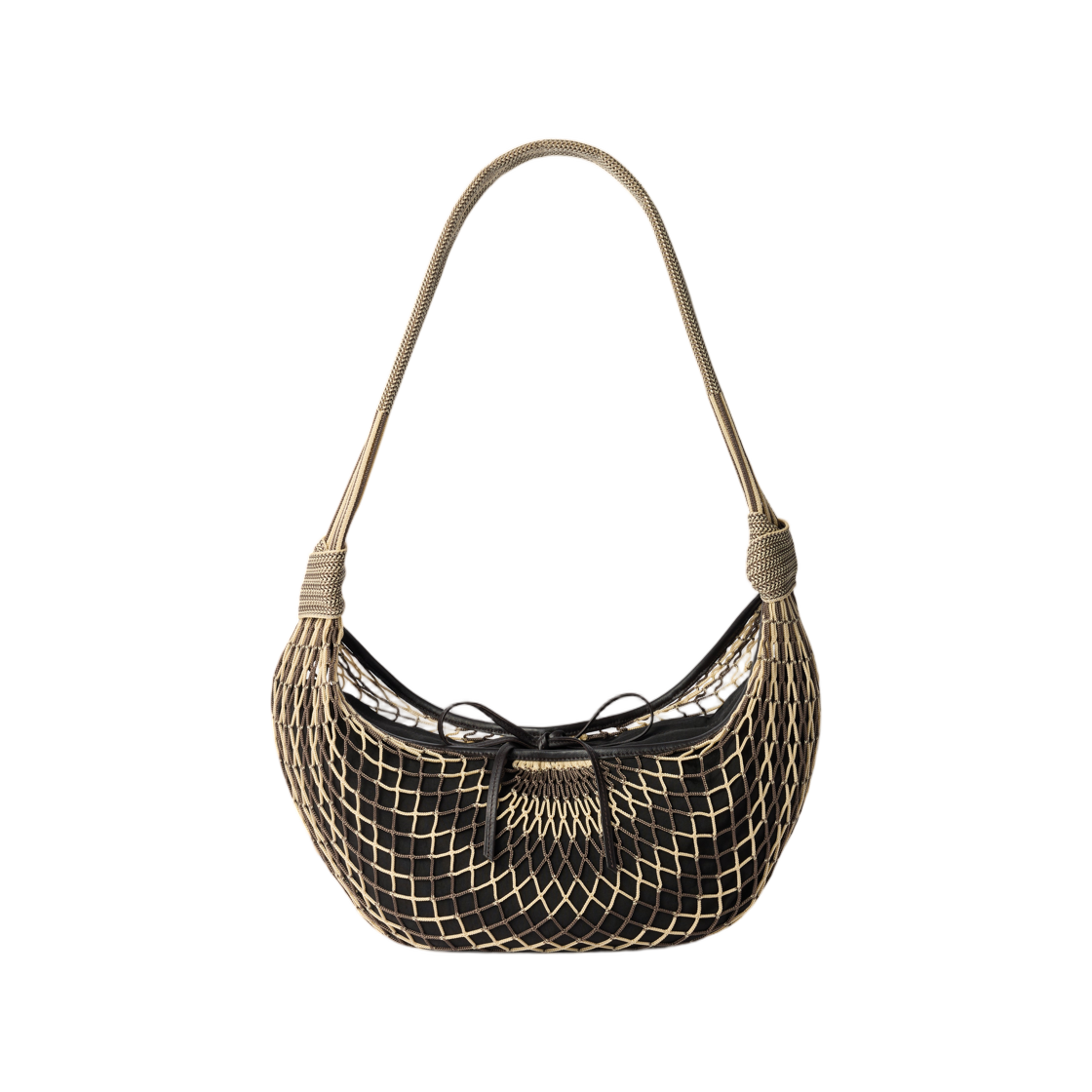 BG0128-TP0006-586 Lemaire Croissant Filt Bag Light Beige Marron Glace