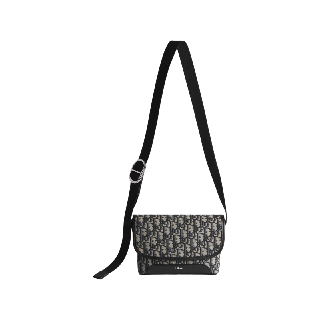2DBCA627YUS-H27E Dior Mini Dior Jet Flap Strap Bag Dior Oblique Jacquard Beige Black