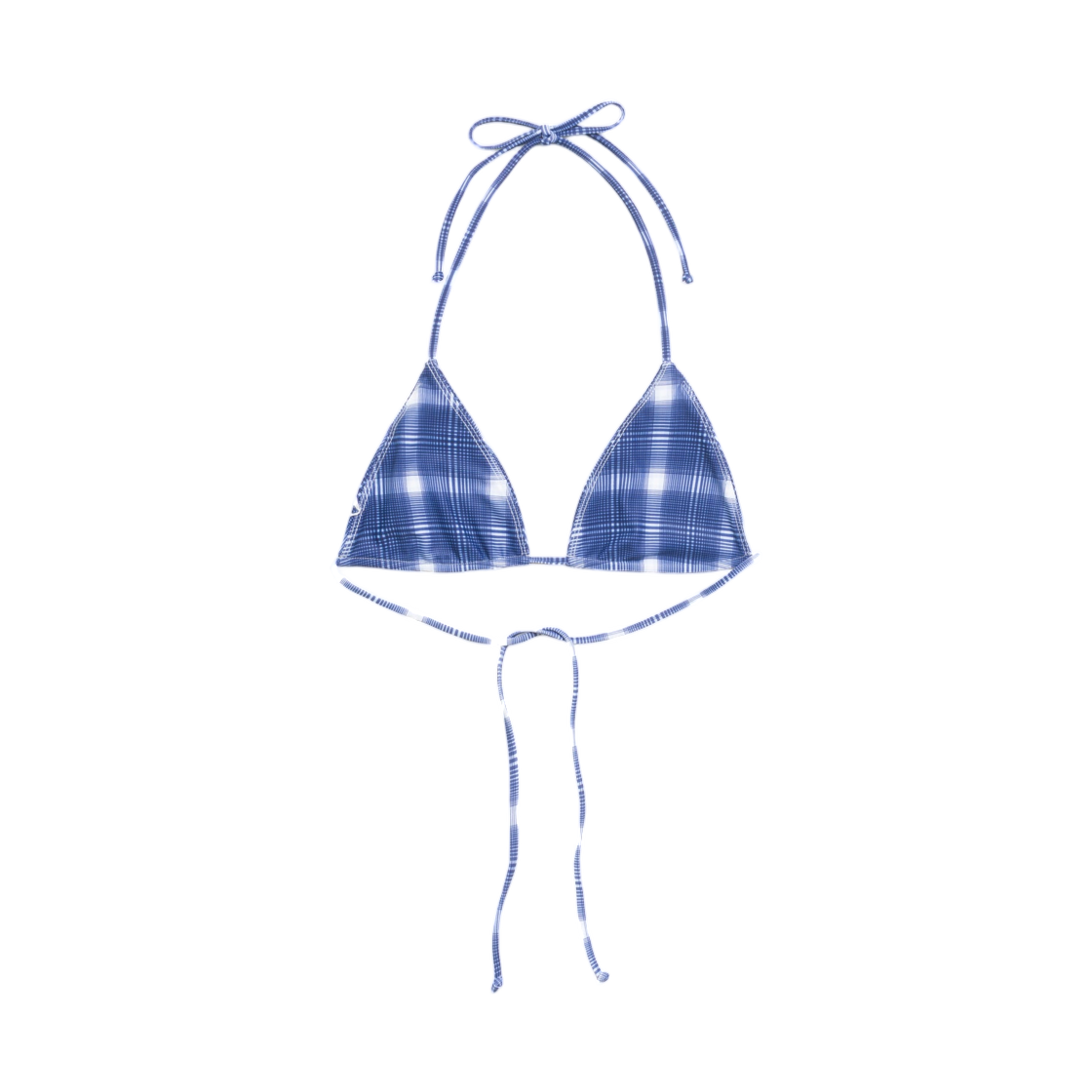 스투시 트라이앵글 비키니 탑 네이비 플레이드(Stussy Triangle Bikini Top Navy Plaid) - 2