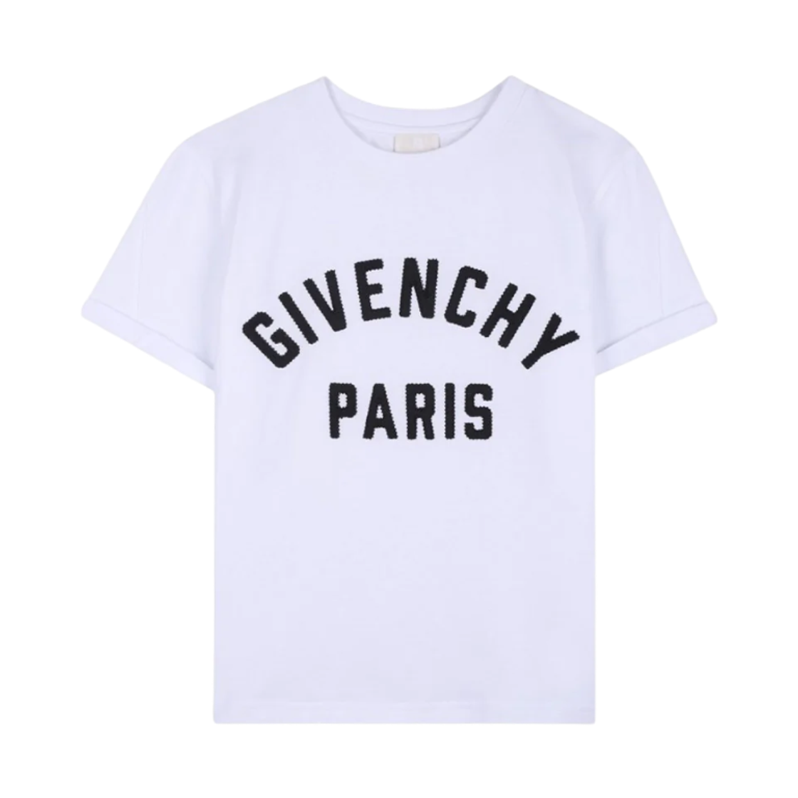 (키즈) 지방시 로고 롤업 티셔츠 화이트((Kids) Givenchy Logo Roll-Up T-Shirt White)