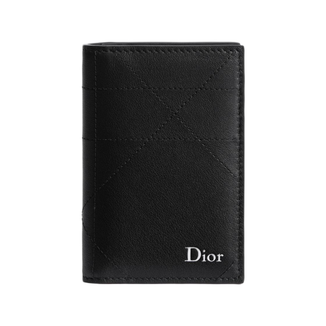 2ESCH207DOQ-H00N Dior Bi Fold Card Holder Cannage Calfskin Black