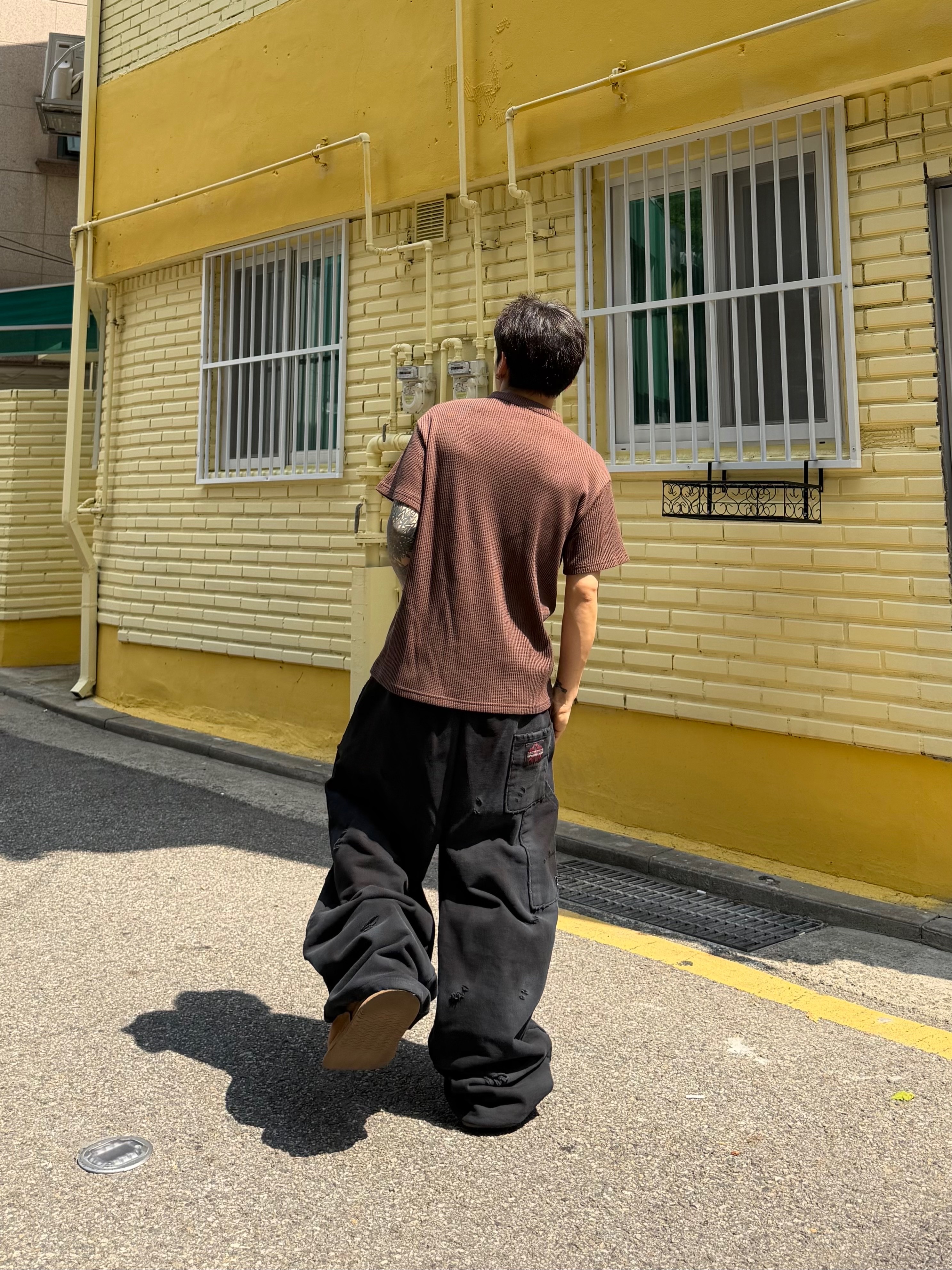NONPARKING X kinchi N Road Boots Brown 착용 스타일 - 1