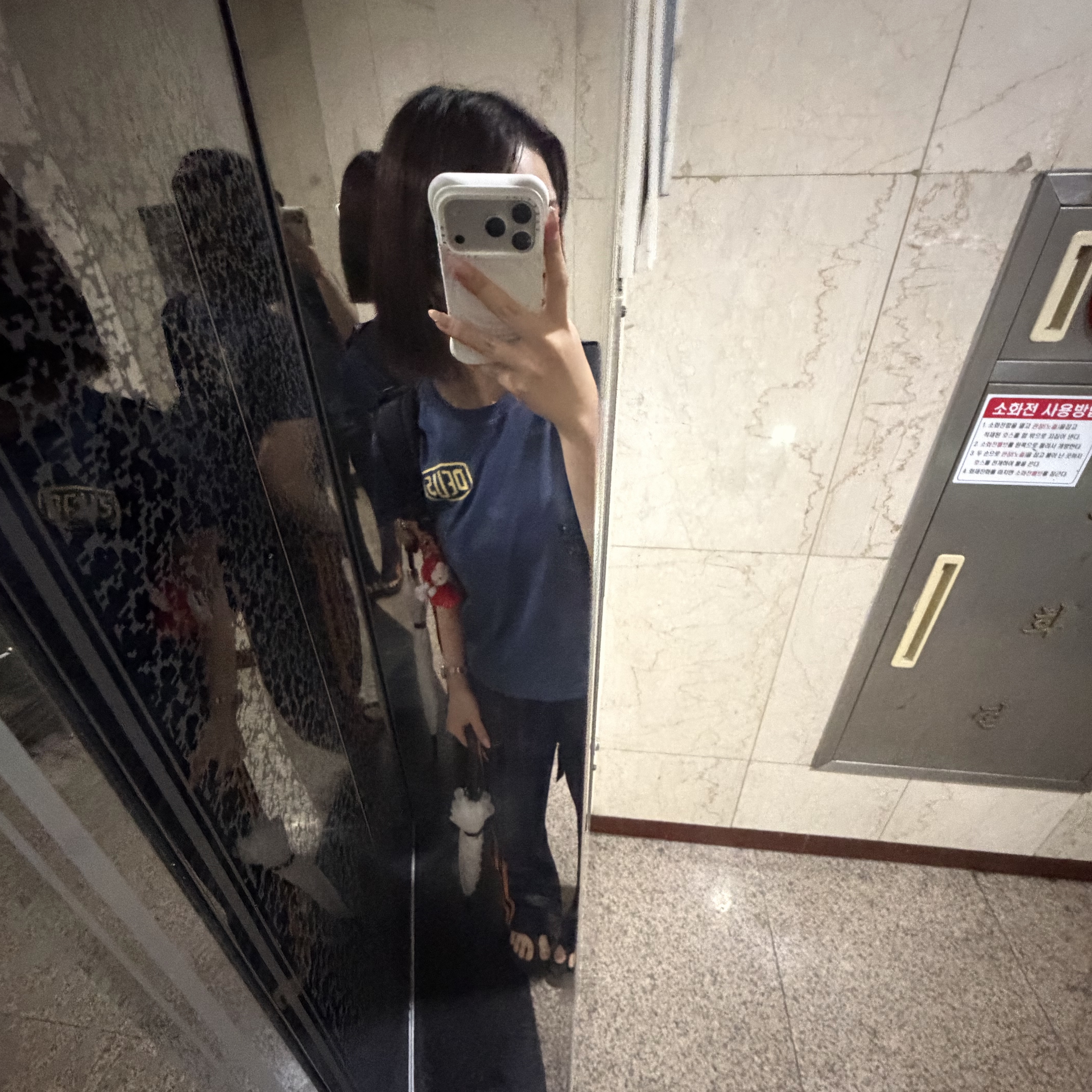 (W) Deus Ex Machina Seoul College Address T-Shirt Navy, (W) Adidas Adicolor Classic Firebird Loose Track Pants Night Indigo Crew Orange - KR Sizing 착용 스타일