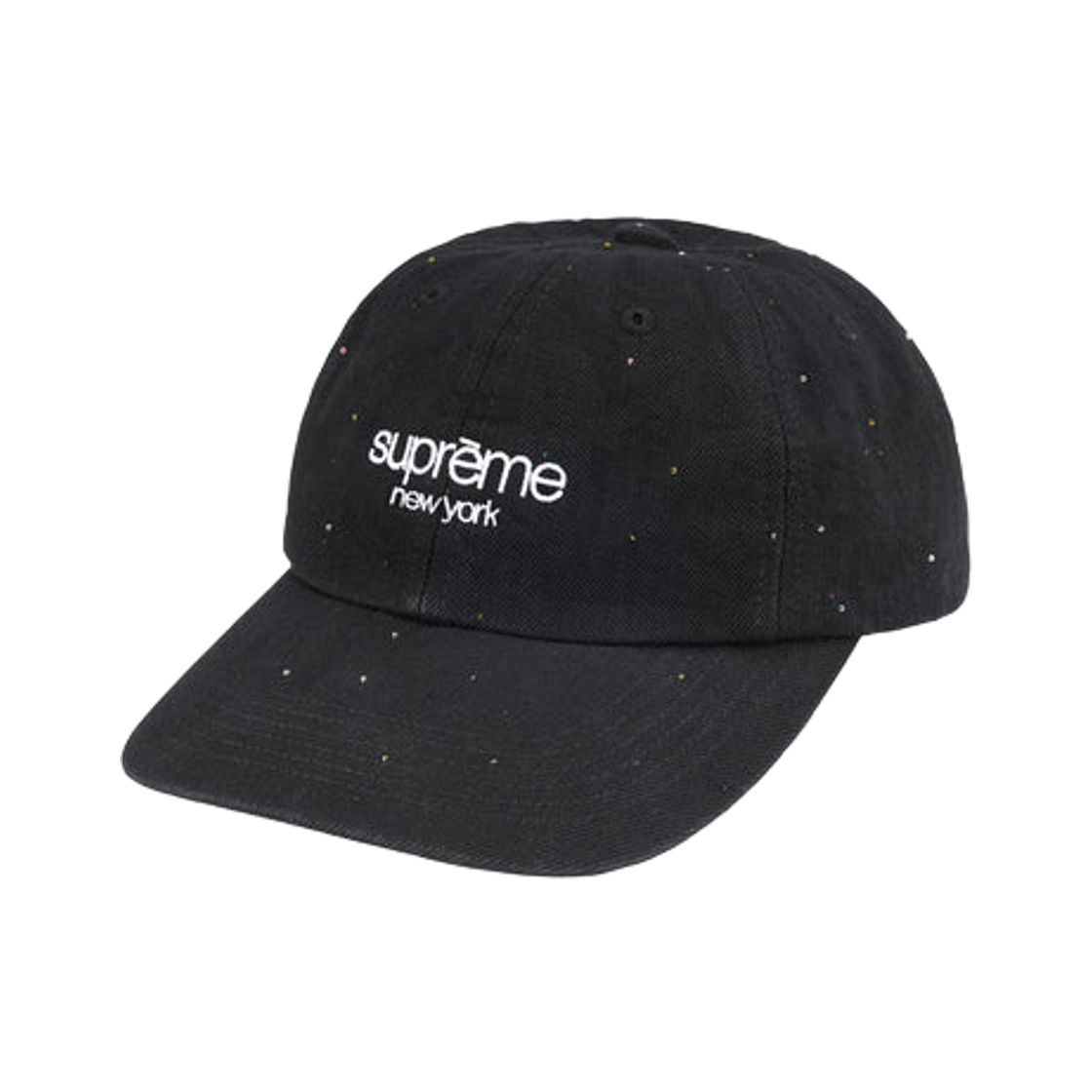 - Supreme Sequin Denim Classic Logo 6-Panel Black - 26SS