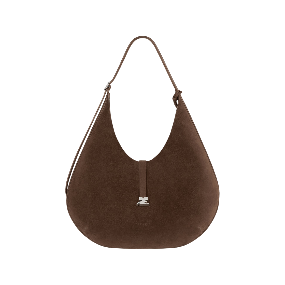 꾸레쥬 호보 그레인드 스웨이드 레더 백 다크 브론즈(Courreges Hobo Suede Leather Bag Dark Bronze) - 1