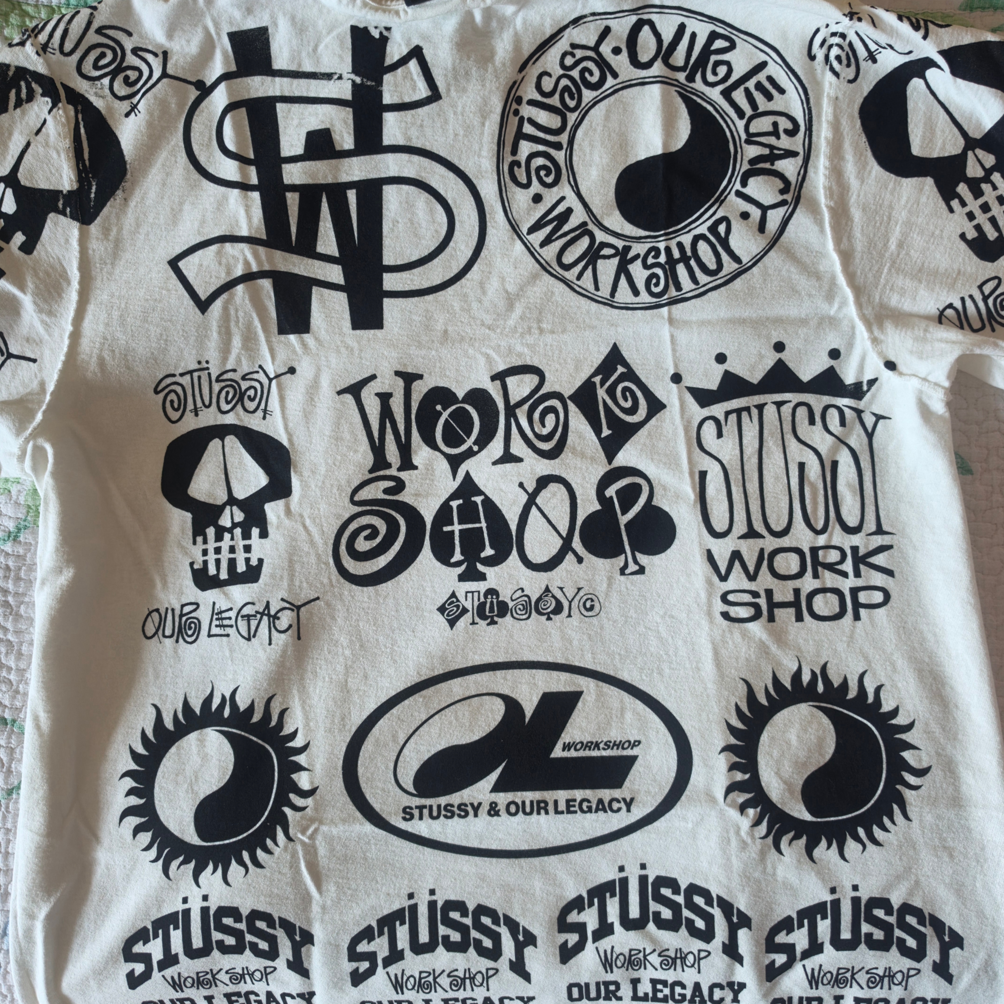 Stussy x Our Legacy Icons Pig. Dyed T-Shirt Natural 착용 스타일 - 2