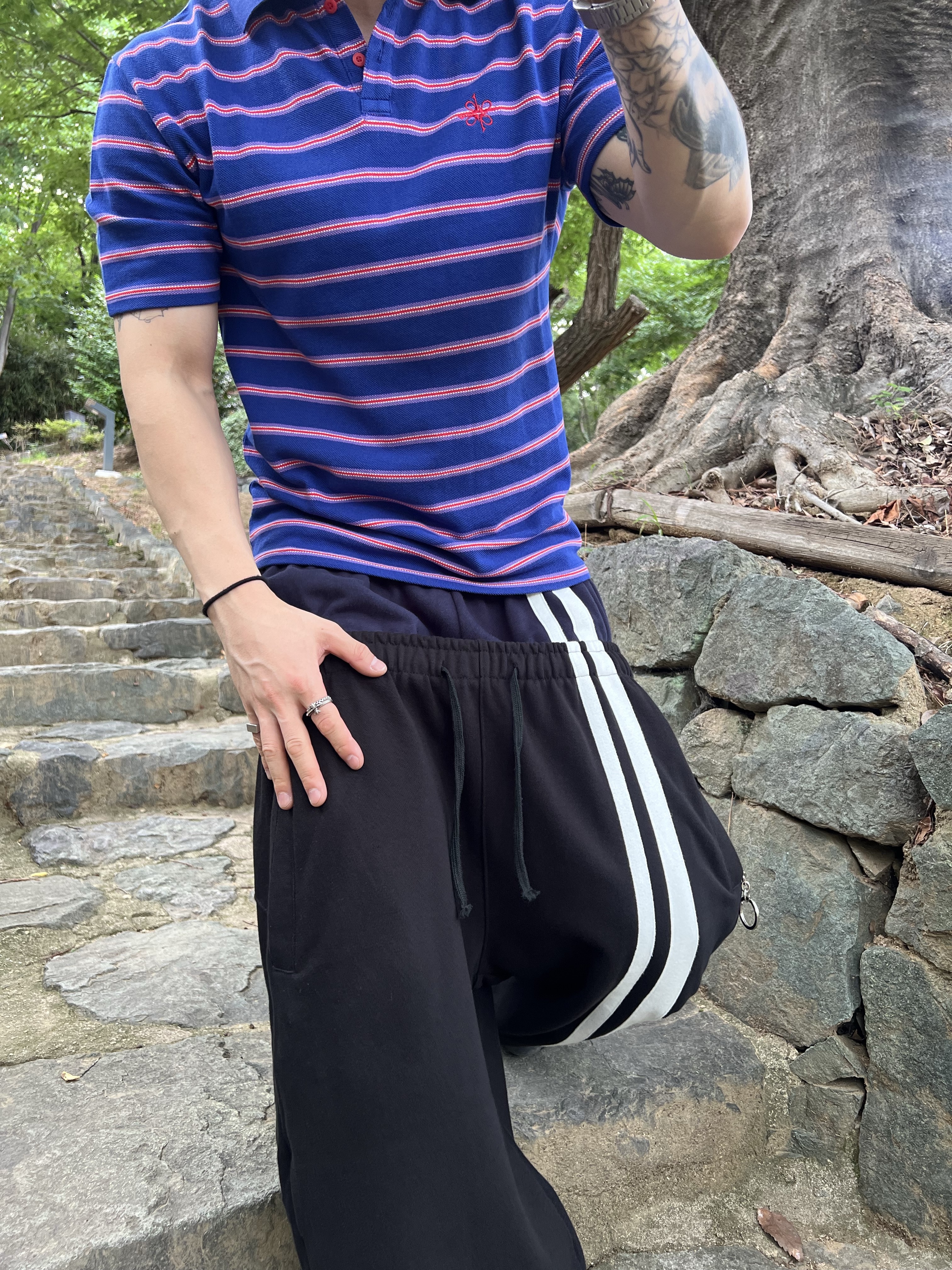 ROARINGRAD Double Waist Sweat Pants Black, Balenciaga Anatomic Runner Sneakers Grey 착용 스타일 - 6