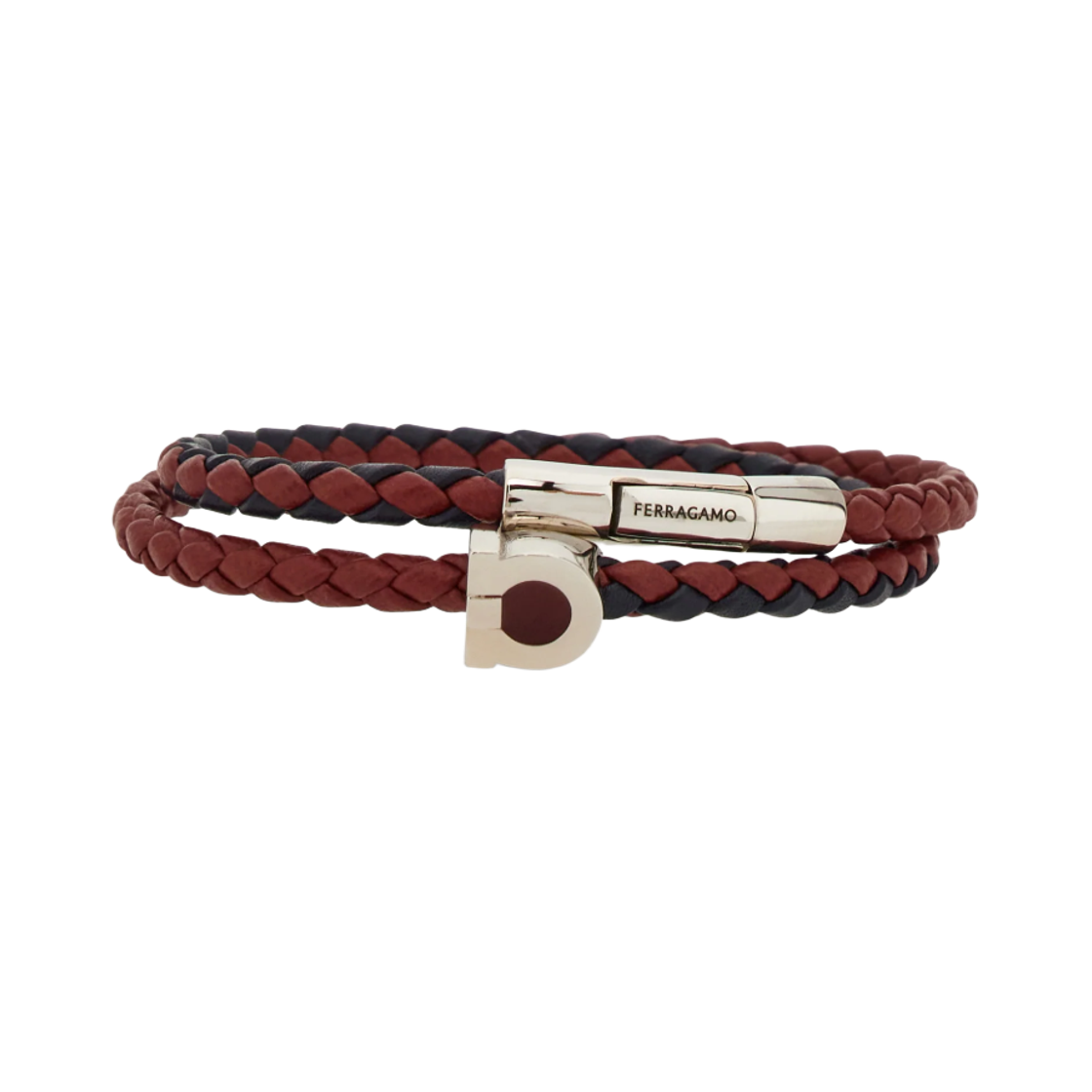 770404-791271 Ferragamo Gancini Large Bracelet Silver Chinese Red