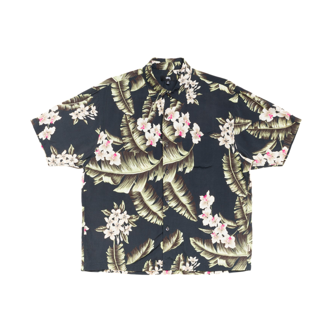 1110417 Stussy Hawaiian Floral SS Shirt Black