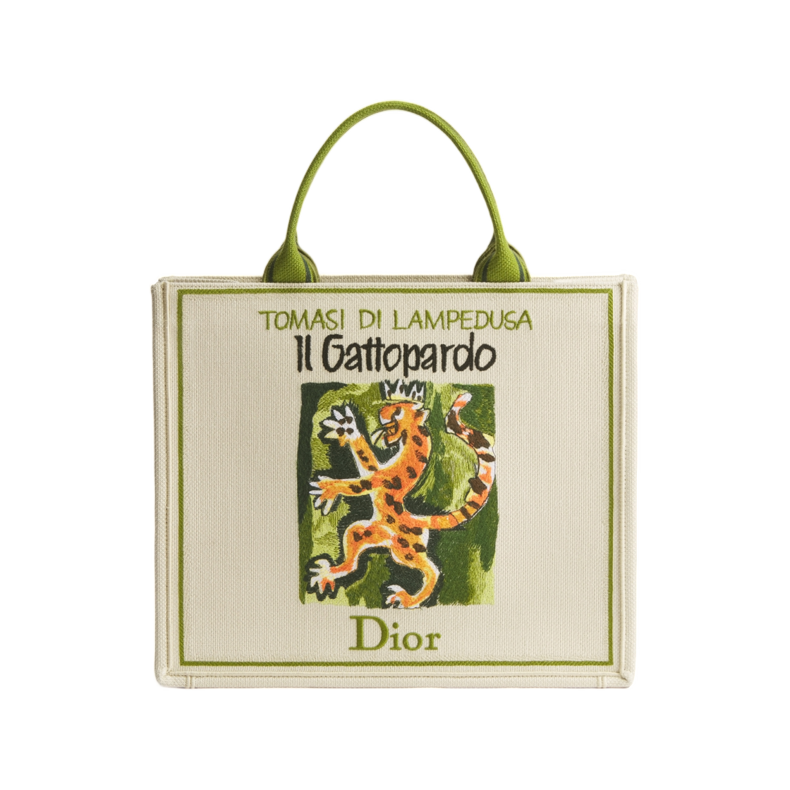 1BTSH299JAR-H166 Dior Medium Dior Book Tote Strap Bag Book Cover Embroidery Beige Multicolor