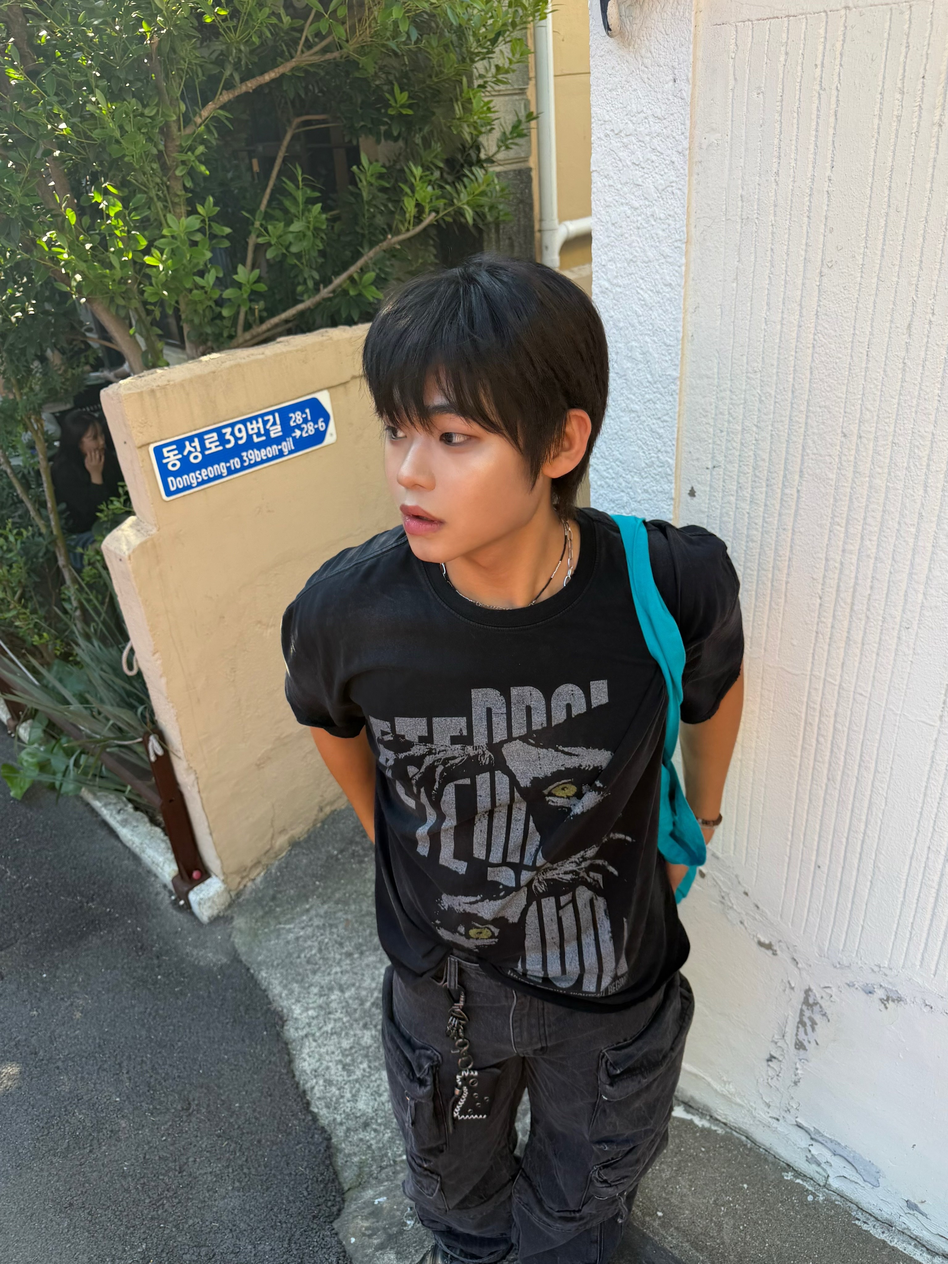 Undermycar POC Eternal Nightfall Vintage Washed T-Shirts Black, Undermycar POC Loose Nerves Vintage Washed T-Shirts Black 착용 스타일 - 6