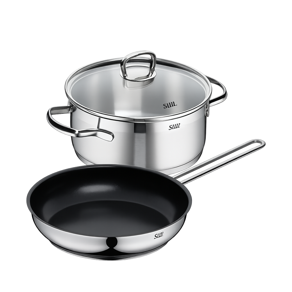 SILIT006 Silit Silissome Lombardia Pot & Frying Pan 2‑Piece Set (20cm Double‑Handle Pot + 24cm Frying Pan)