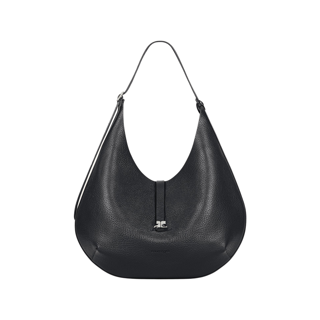 꾸레쥬 호보 그레인드 레더 백 블랙(Courreges Hobo Grained Leather Bag Black) - 1