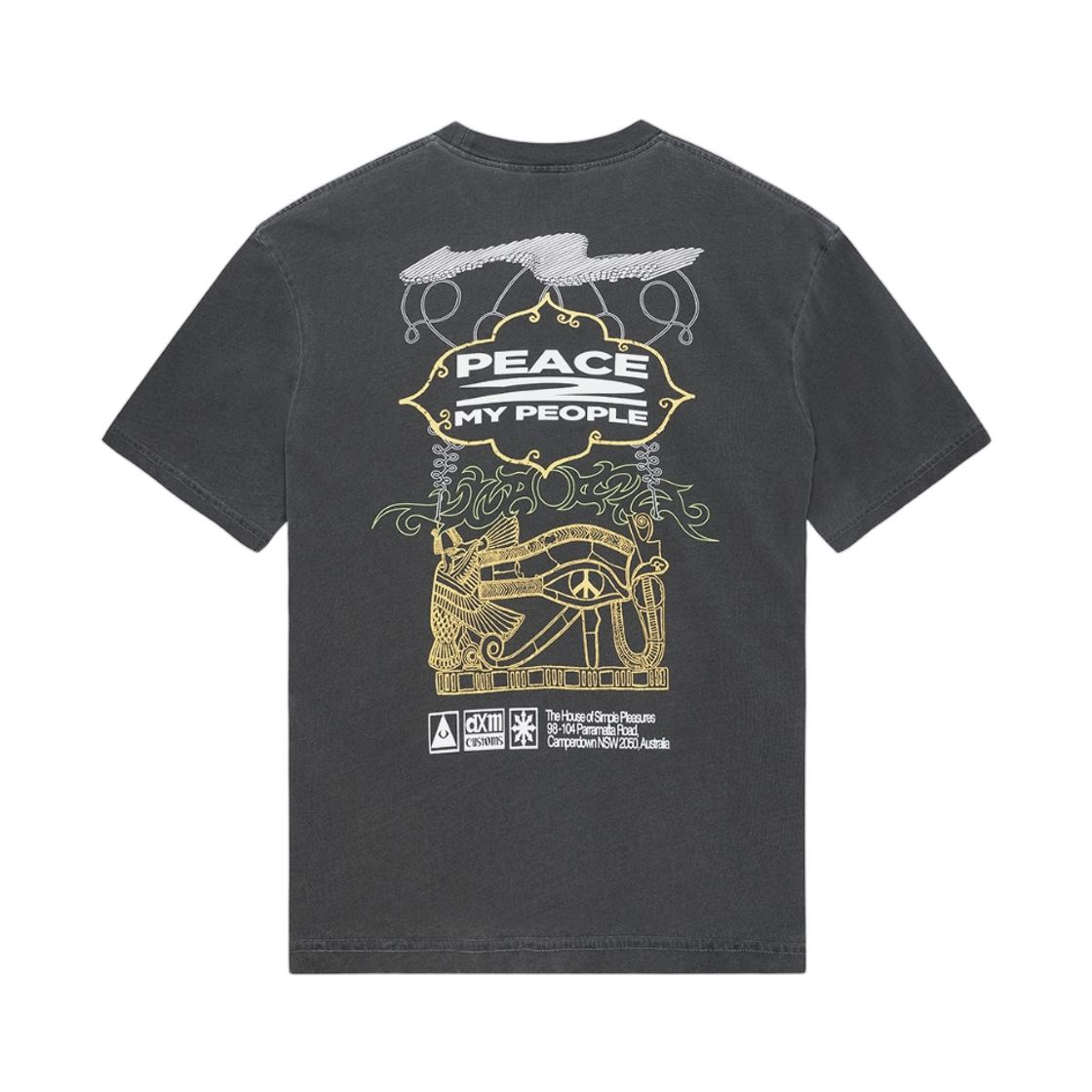 D263MTS539-ANT/D263UTS539-094 Deus Ex Machina Easy Peacey T-Shirt Charcoal