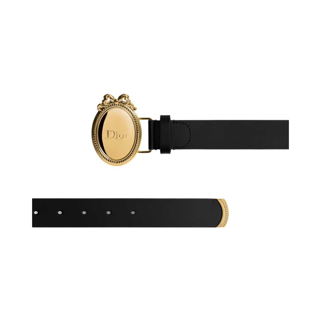 4731OXTOL-H00N Dior Medaillon Belt Smooth Calfskin 30mm Black