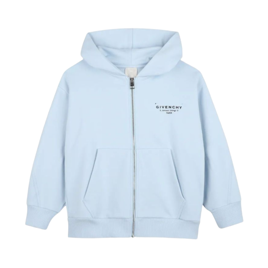 (키즈) 지방시 스탬프 로고 후드 집업 라이트 블루((Kids) Givenchy Stamp Logo Hoodie Zip Up Light Blue)