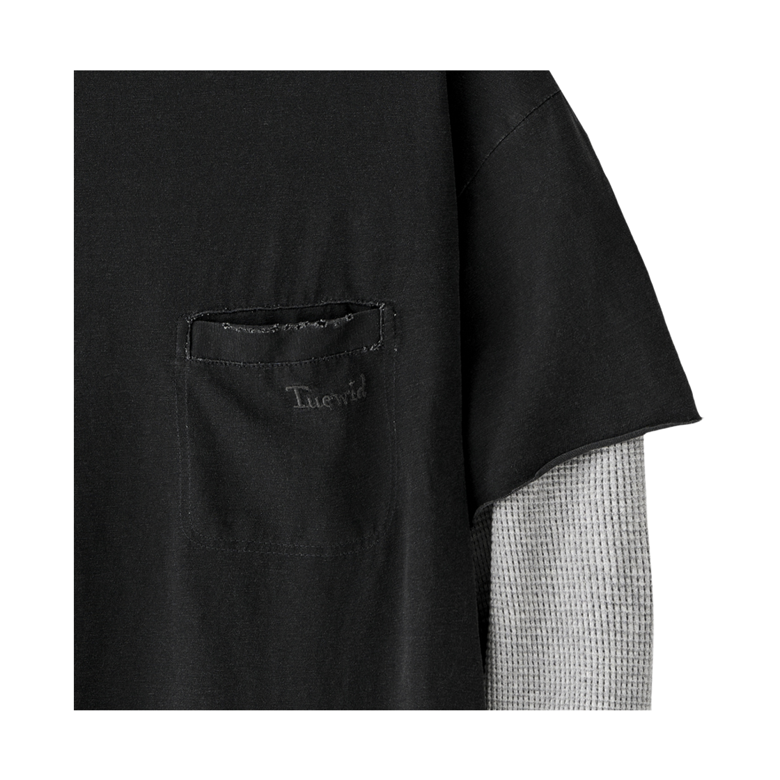 투위드 서머 와플 디스트레스 와플 롱슬리브(Tuewid Summer Distressed Waffle Trim T-shirts In Washed) - 3