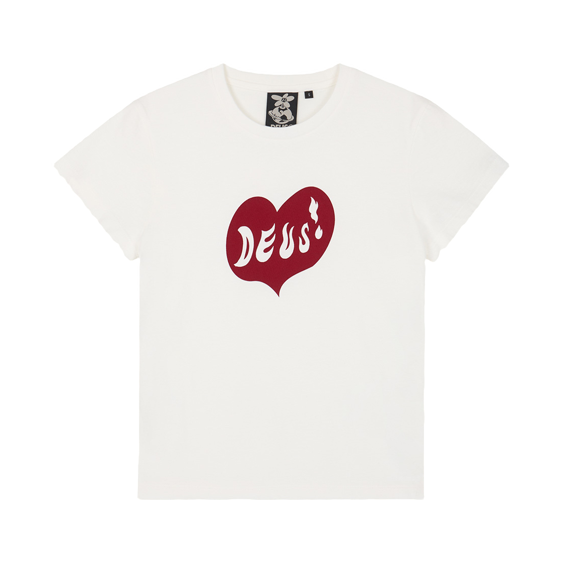 (W) 데우스 엑스 마키나 딥 하트 티셔츠 화이트((W) Deus Ex Machina Deep Heart T-Shirt White) - 1