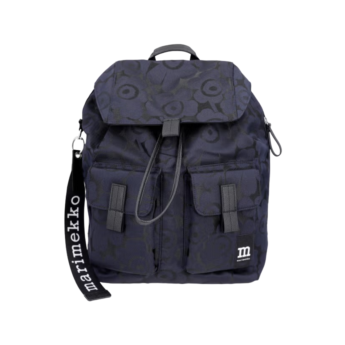 마리메꼬 에브리띵 라지 백팩 우니꼬 블루 다크 블루(Marimekko Everything Large Backpack Unikko Blue Dark Blue)