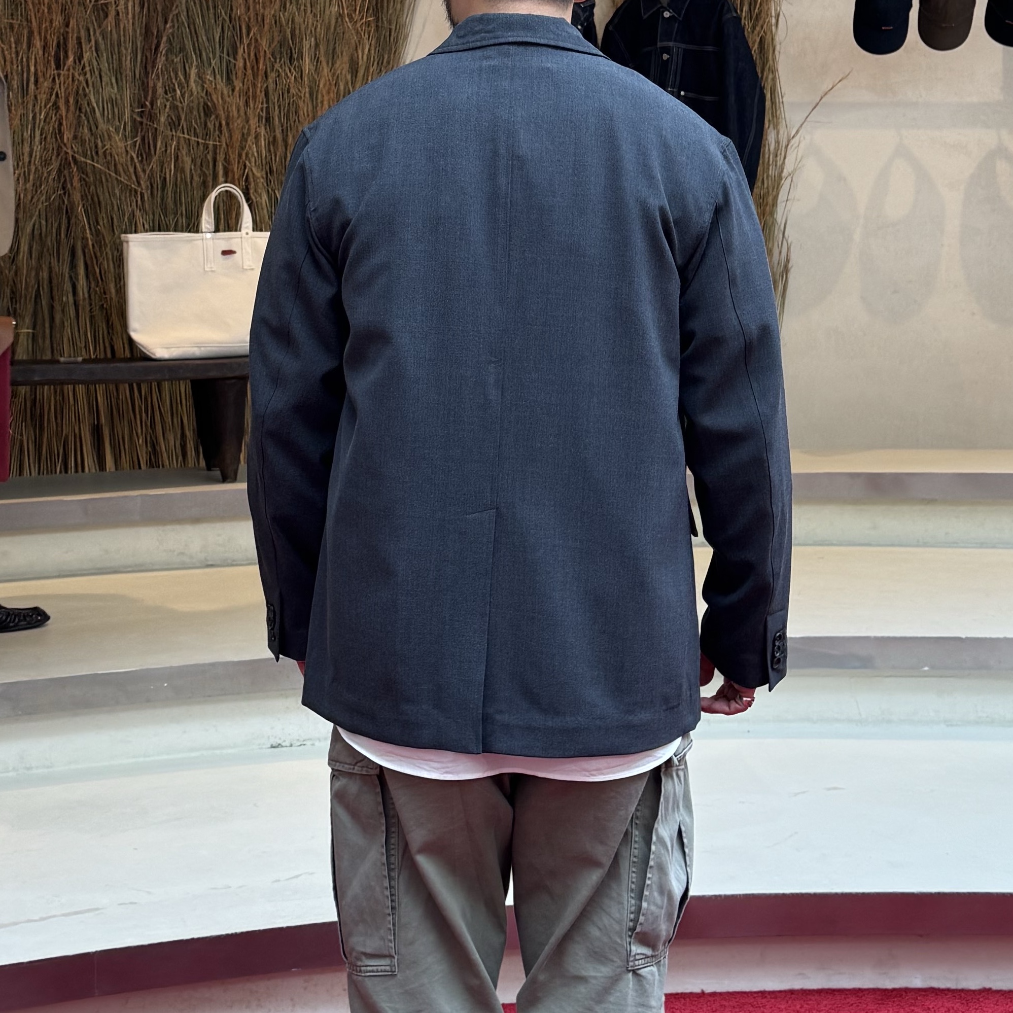 AKRYL Flex Double Breasted Jacket Charcoal - 26FW 착용 스타일 - 3