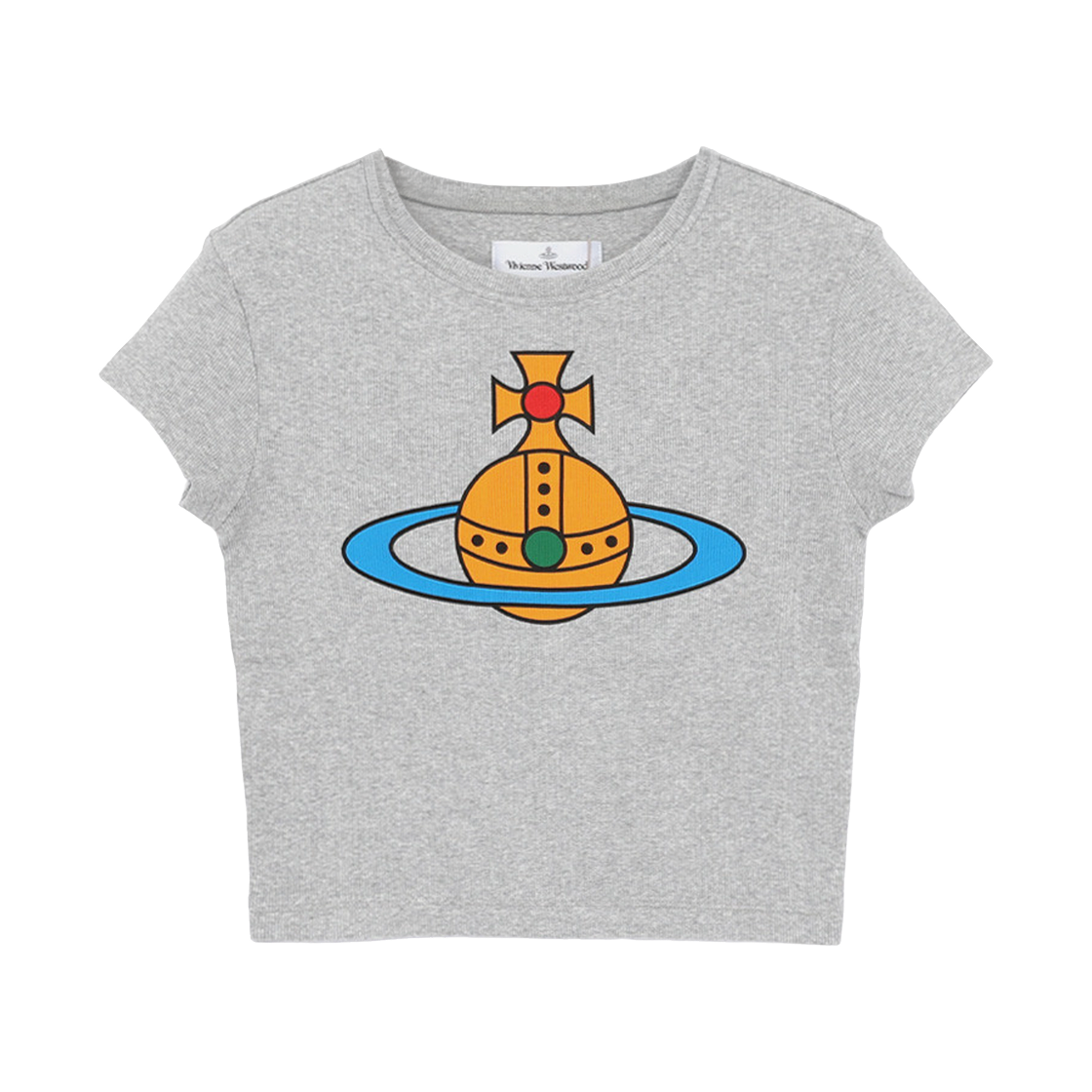 1G010018-J009C-P001 (W) Vivienne Westwood Big Orb Baby Peru T-Shirt Grey