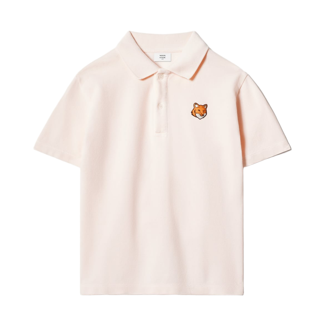 MQUJL00KP0003-0580 (Kids) Maison Kitsune Fox Head Polo Soft Pink