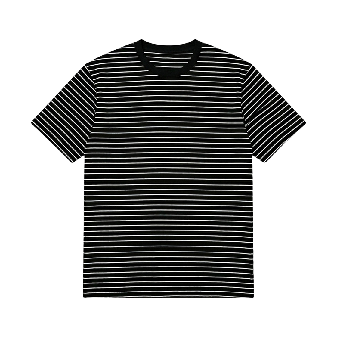 GC단가라(덤블워싱)반팔티-블랙 GCLIP Round Neck Stripe Oversized Fit Short-Sleeved T-Shirt Black