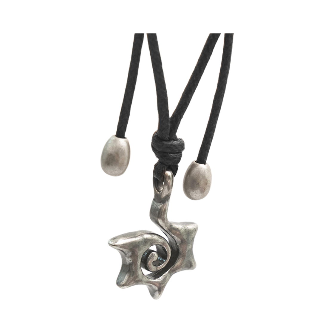 토우토우아카이브 스월 스타 참 목걸이 블랙 실버(TOWTOW.ARCHIVE Swirl Star Charm Necklace Silver Black) - 4