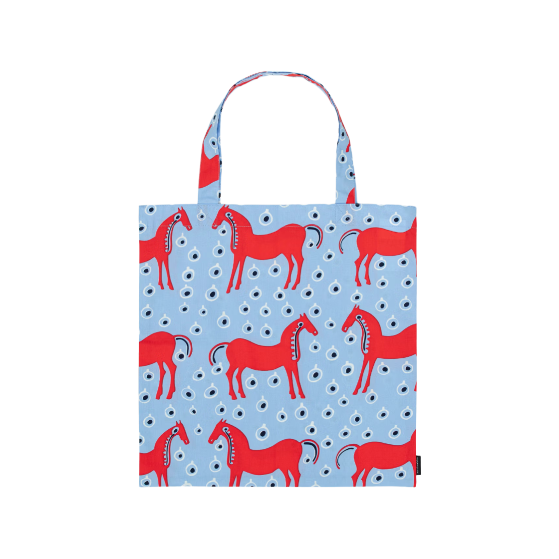 마리메꼬 무스타 탐마 토트백 라이트 블루 레드(Marimekko Musta Tamma Tote Bag Light Blue Red) - 1