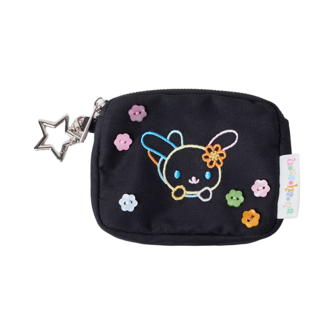 스파오 x 산리오 캐릭터즈 우사하나 월렛 키링 블랙(Spao x Sanrio Characters Usahana Wallet Keyring Black) - 1