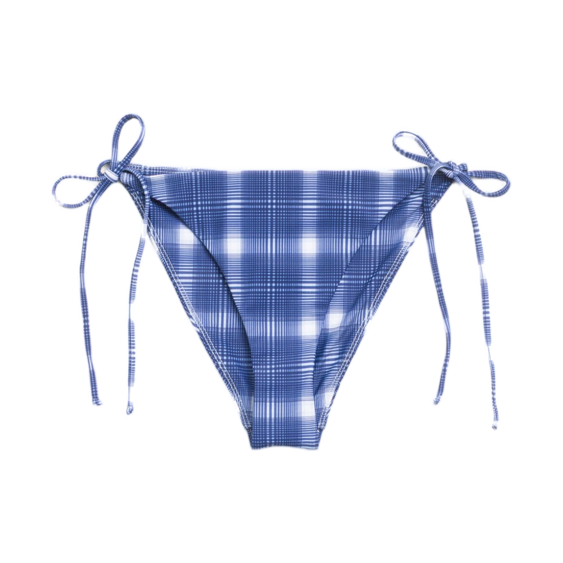 113175 Stussy Side Tie Bikini Bottom Navy Plaid