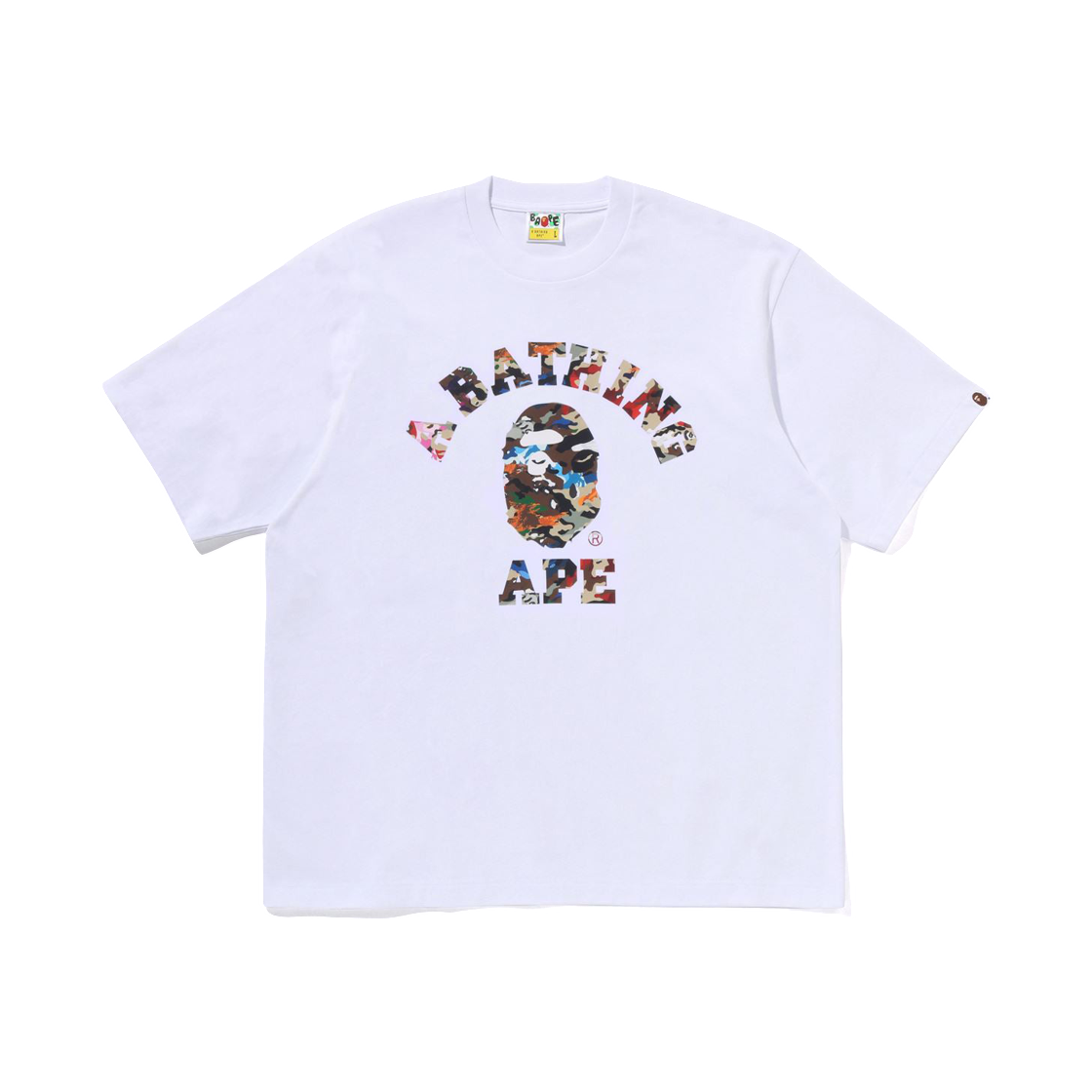 - BAPE Hybrid Camo College Relaxed Fit T-Shirt White