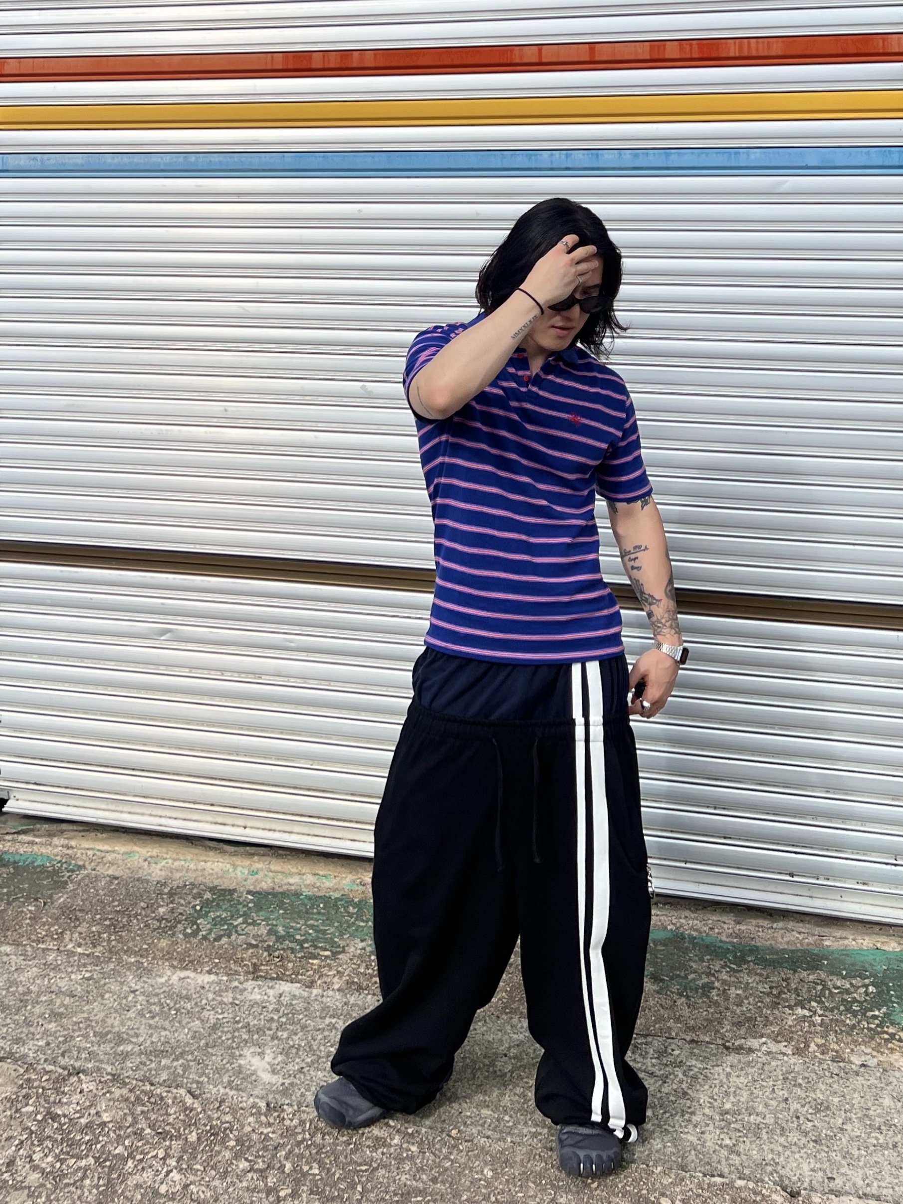 ROARINGRAD Double Waist Sweat Pants Black, Balenciaga Anatomic Runner Sneakers Grey 착용 스타일 - 5