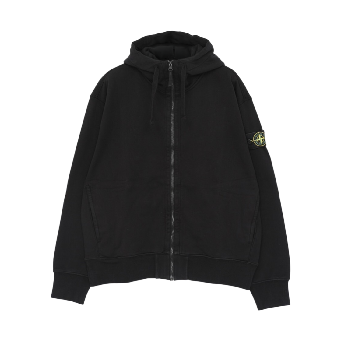 L2S1561000-09S0051-V0029 Stone Island 6100009 Organic Cotton Fleece Zip-Up Hoodie Black - 26FW